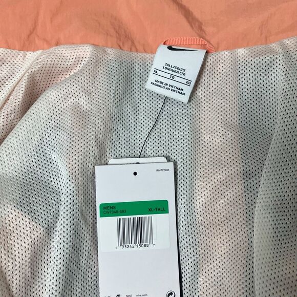 Nike Windbreaker Jacket Mens Black Peach Colorblock Retro Logo Active XL Tall - Picture 5 of 11